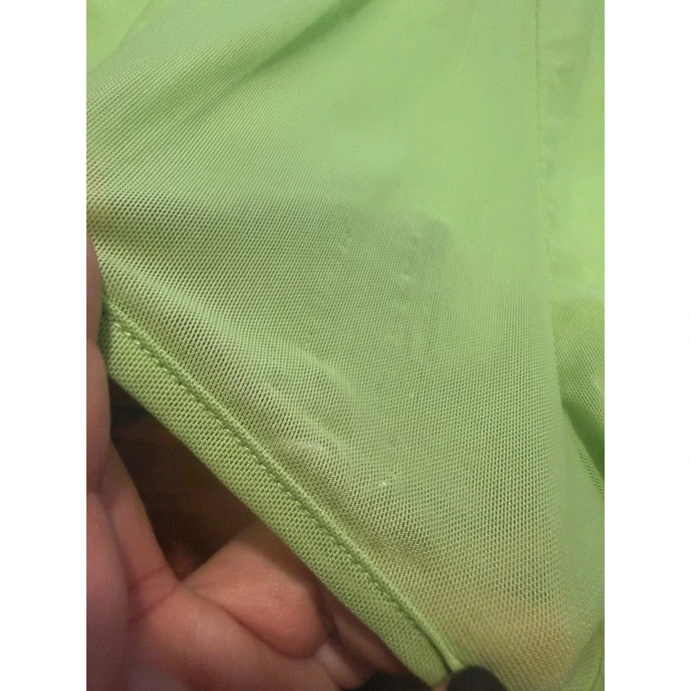 Alo Yoga Womens Mesh Double Layered Running Shorts Lime Green Size Small